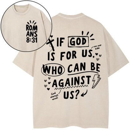 If God Is For Us Christian Washed T-Shirt