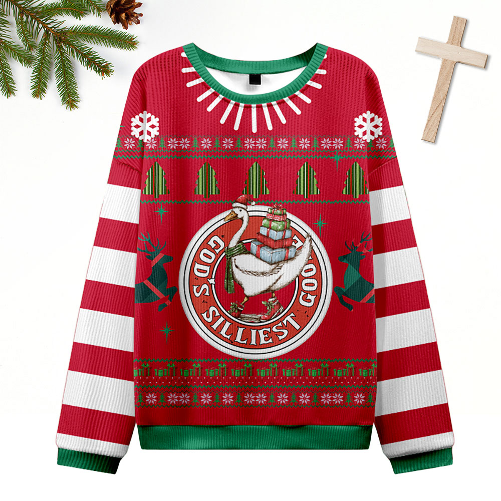 God's Silliest Goose Christian Ugly Christmas Sweatshirt