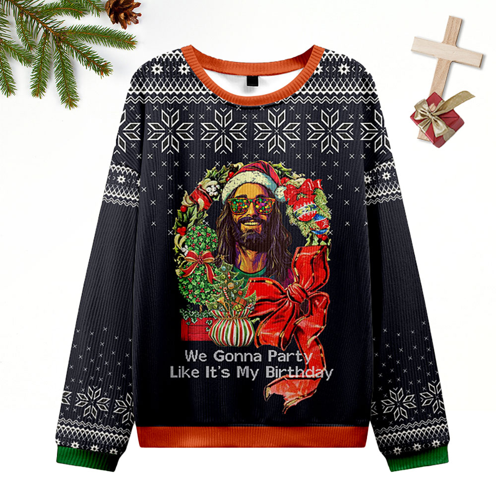 We Gonna Party Christian Ugly Christmas Sweatshirt Sale GuidingCross