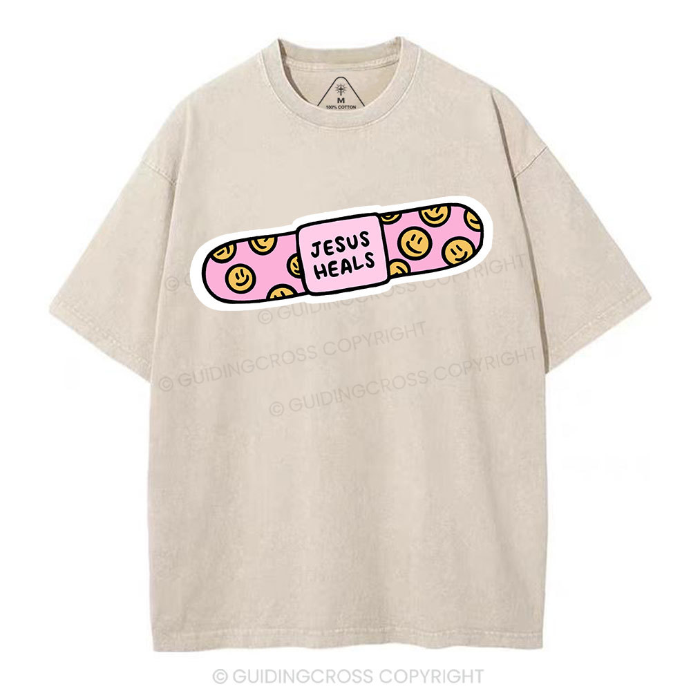 Jesus Heals Christian Washed T-Shirt