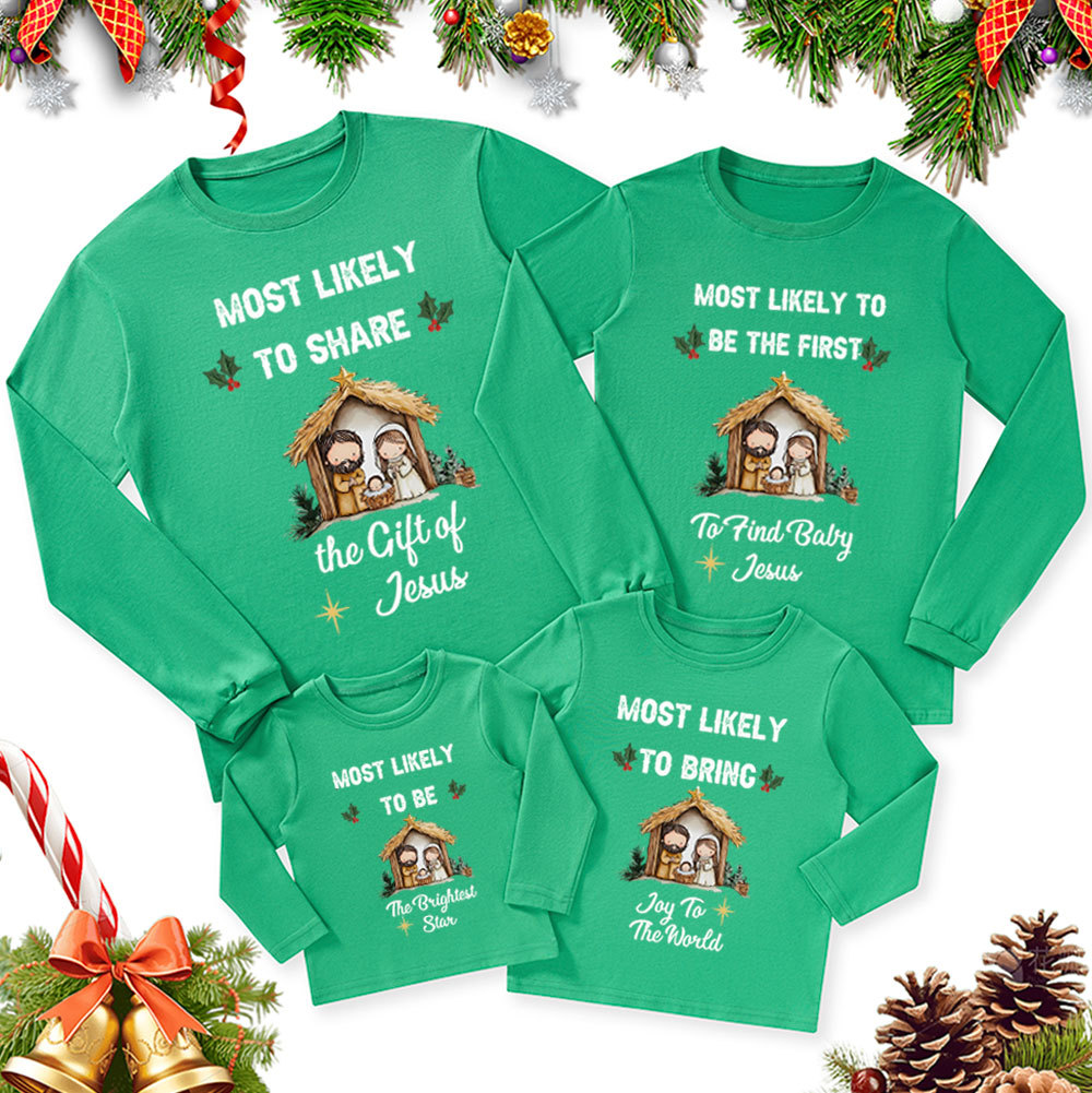 Personalized Most Likely Christmas Family Matching Long Sleeve T-Shirt