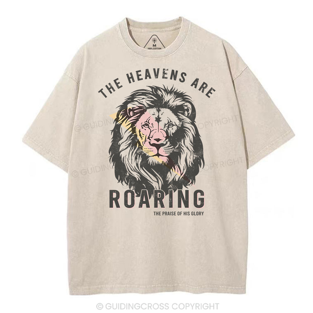 The Heavens Are Roaring Christian Washed T-Shirt