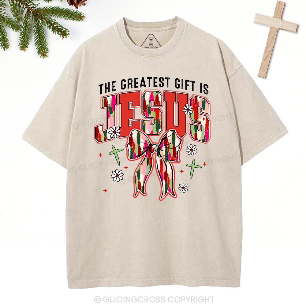 SAY JEEZ Chrisrtian Christmas Washed T-Shirt Sale - GuidingCross