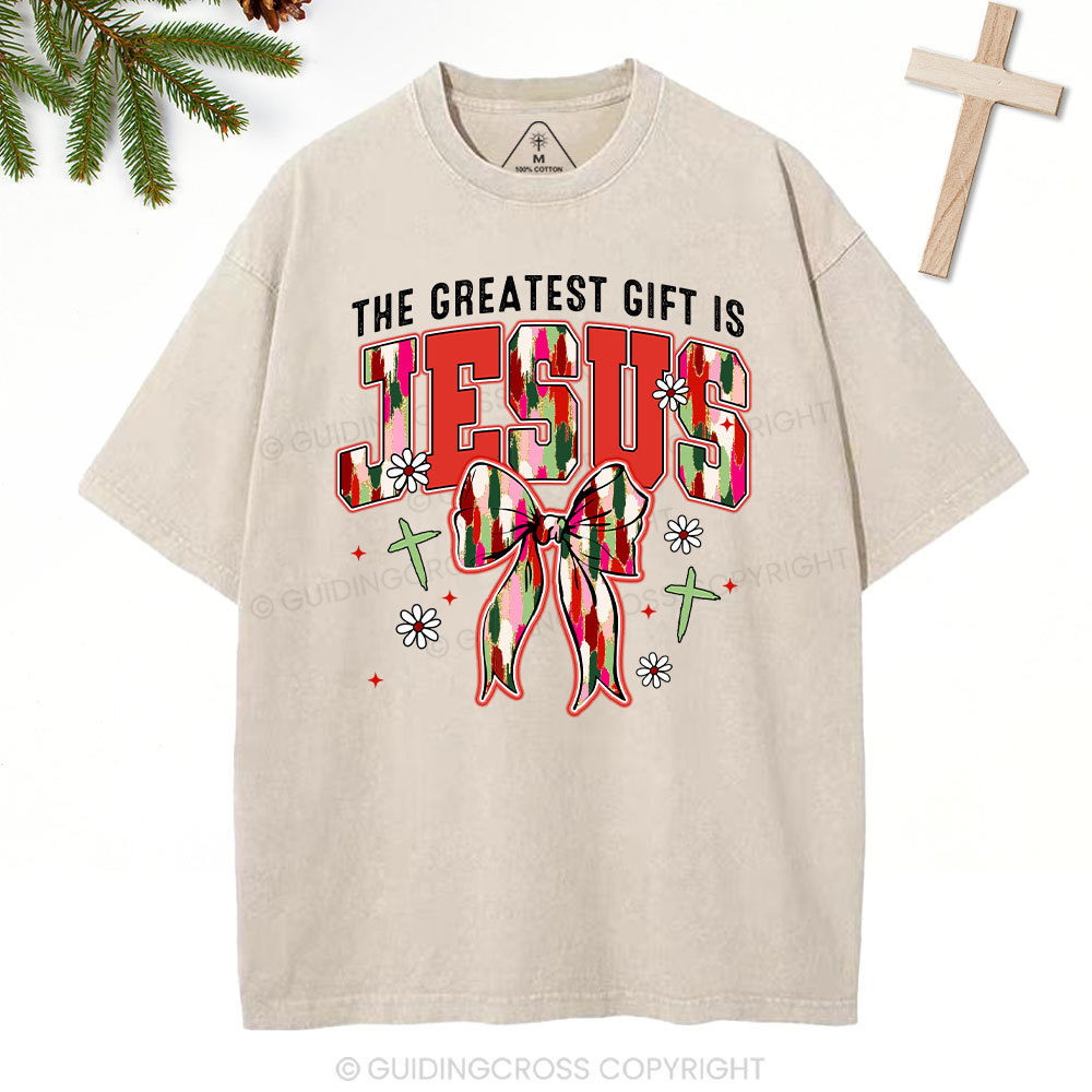SAY JEEZ Chrisrtian Christmas Washed T-Shirt Sale - GuidingCross