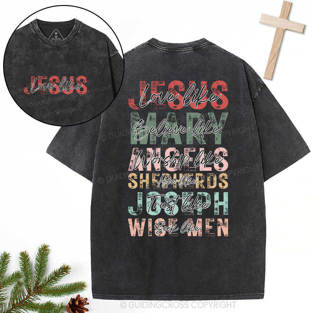 SAY JEEZ Chrisrtian Christmas Washed T-Shirt Sale - GuidingCross