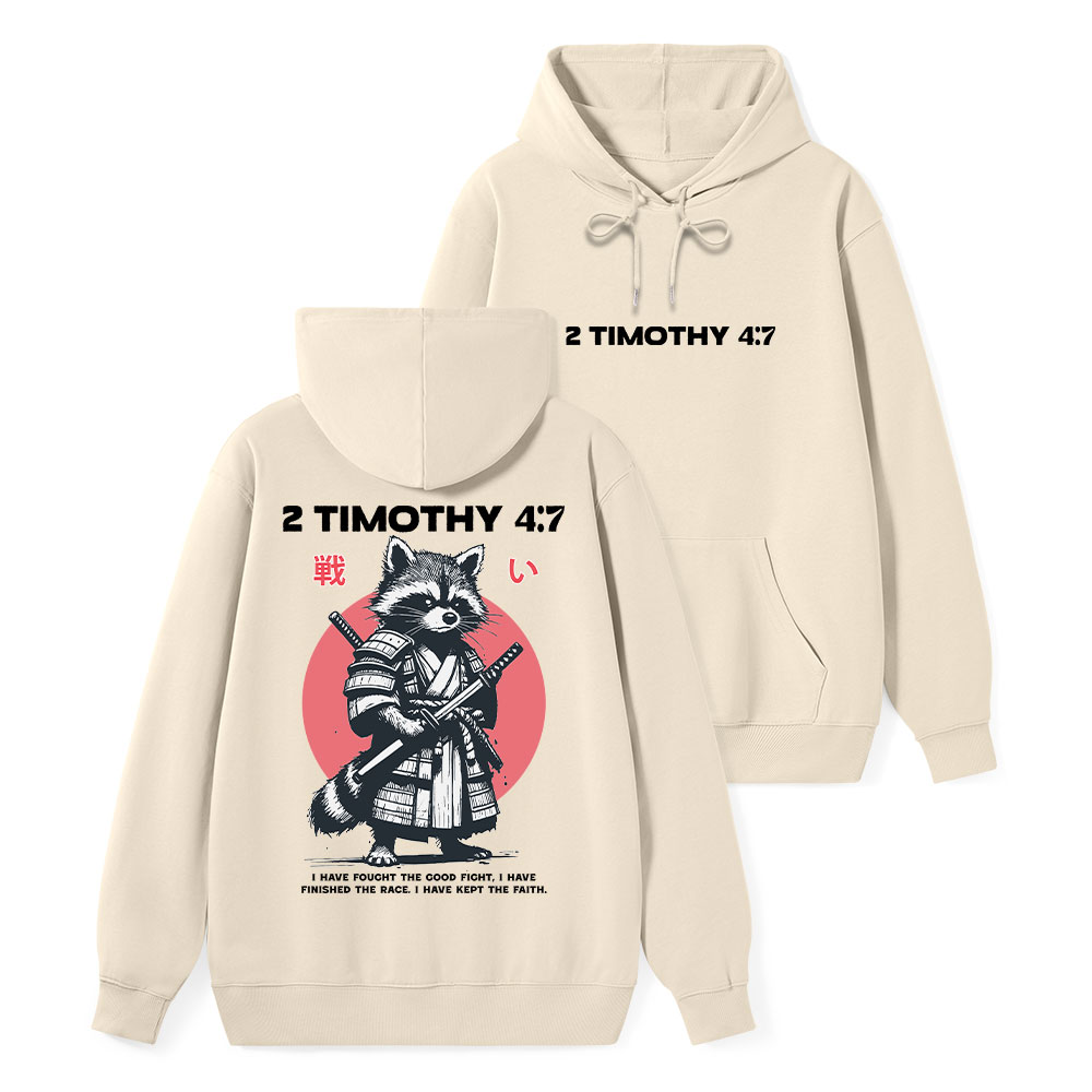 Fought The Good Fight Raccoon Classic Christian Hoodie