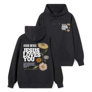 Image of Good News Jesus Loves You Classic Christian Hoodie