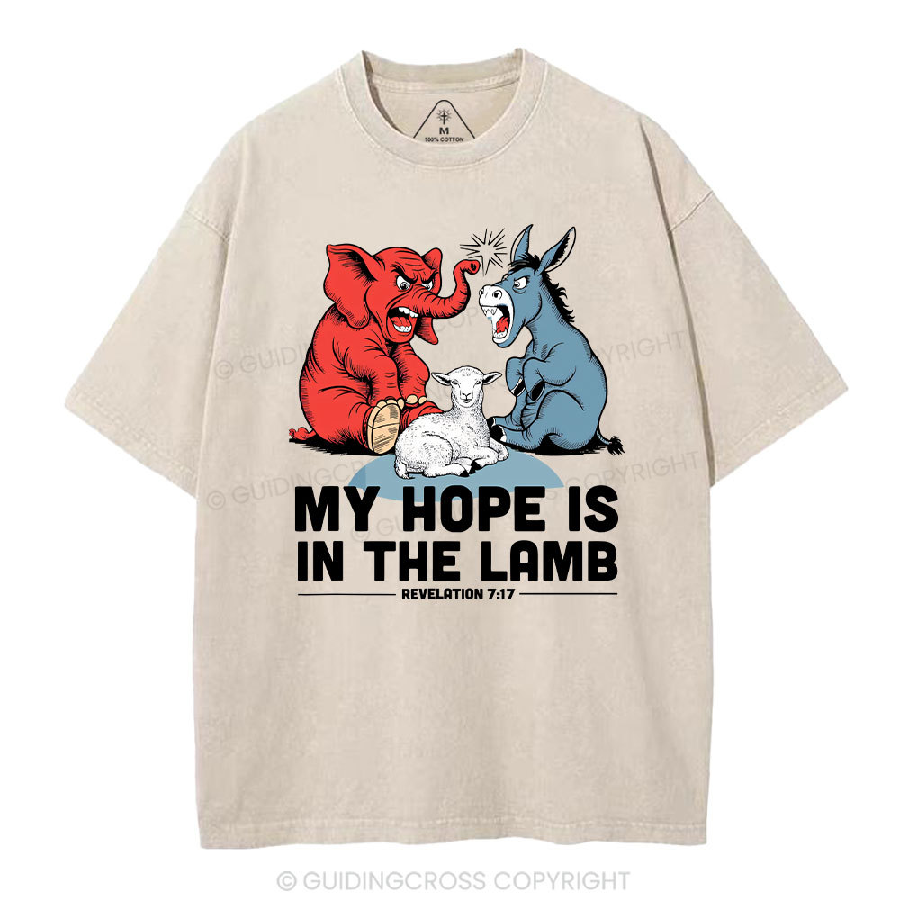 My Hope Is In The Lamb Christian Washed T-Shirt Sale - GuidingCross