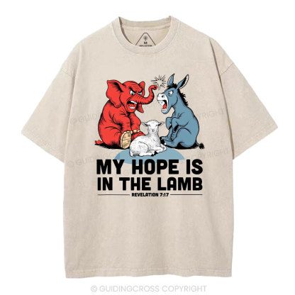 My Hope Is In The Lamb Christian Washed T-Shirt