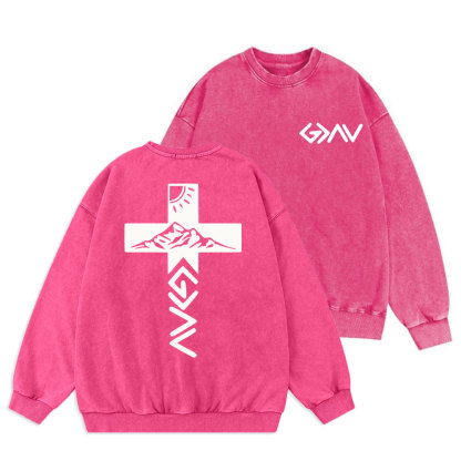 God Is Greater Than The Highs And Lows Christian Washed Sweatshirt