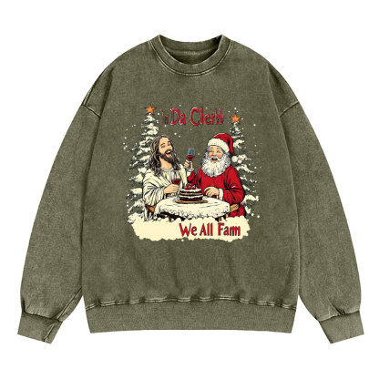 In Da Clerb We All Fam Christian Washed Sweatshirt