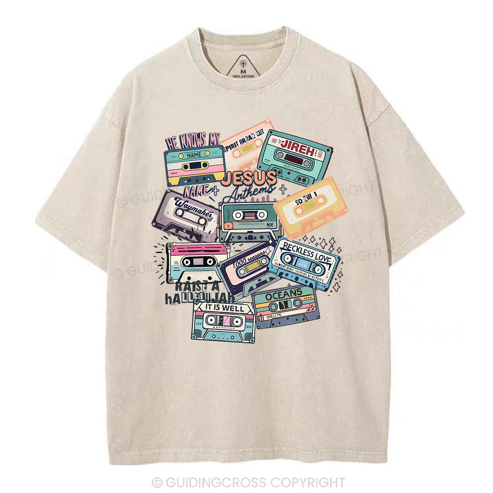 Jesus Songs Christian Washed T-Shirt