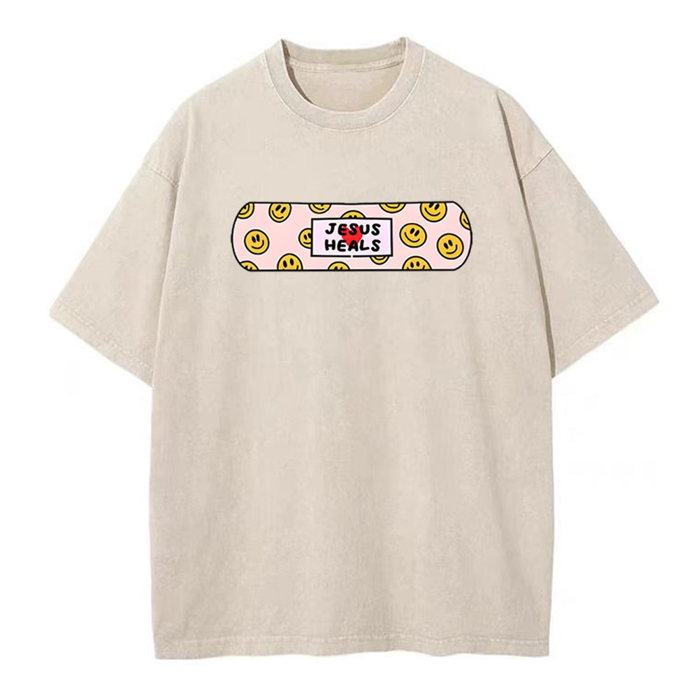 Jesus Heals Christian Washed T-Shirt
