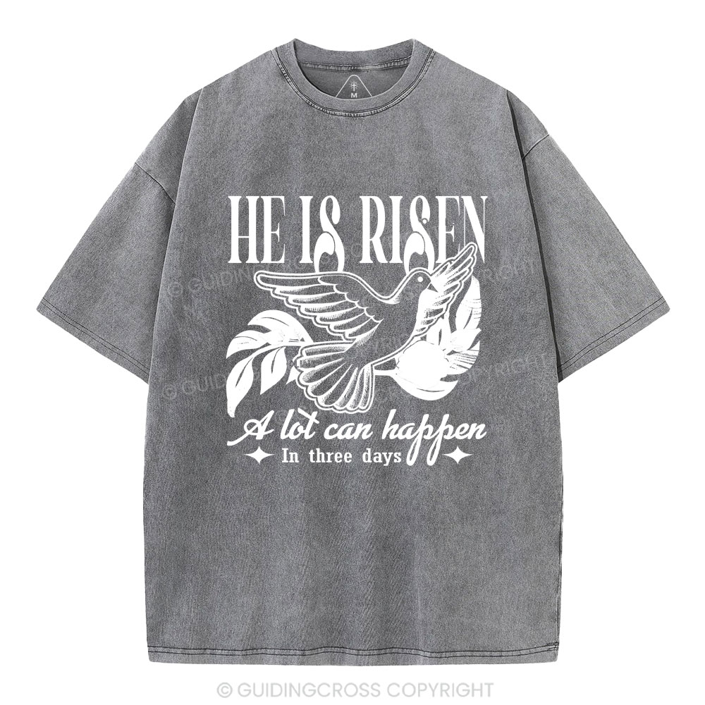 He Is Risen Christian Washed T-Shirt