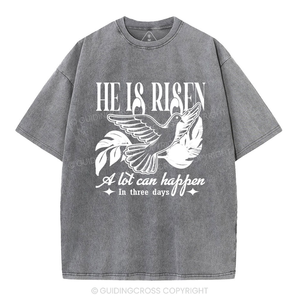 He Is Risen Christian Washed T-Shirt