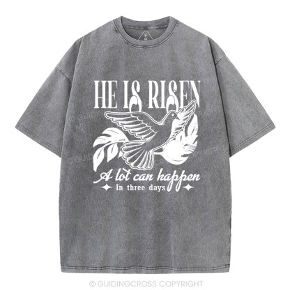 He Is Risen Christian Washed T-Shirt