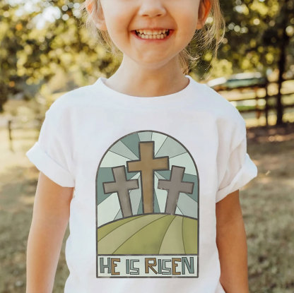 He Is Risen Christian Kid T-Shirt