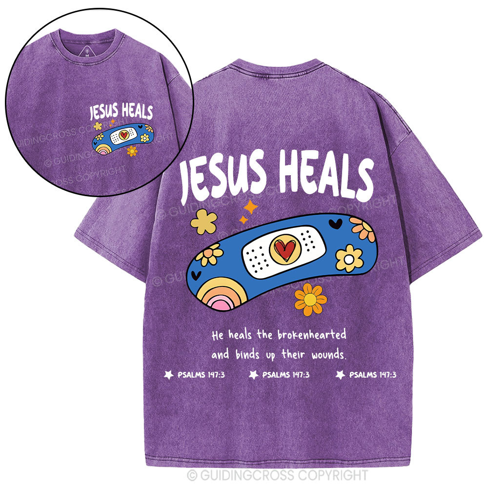 Jesus Heals Christian Washed T-Shirt