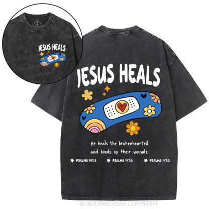 Jesus Heals Christian Washed T-Shirt