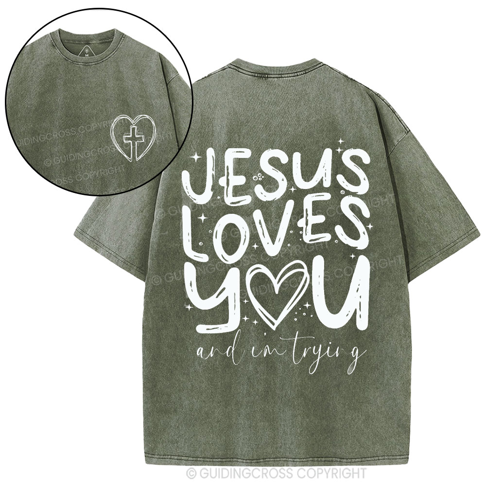 Jesus Love You Christian Washed T-Shirt