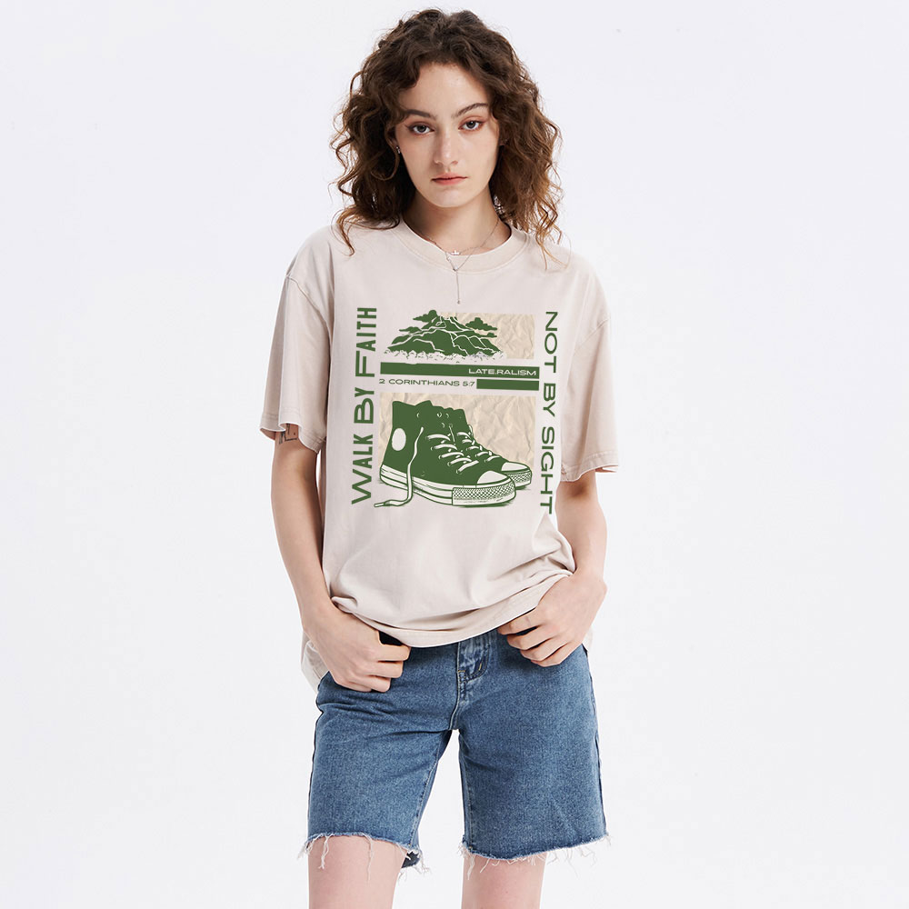 Walk By Faith Christian Washed T-Shirt