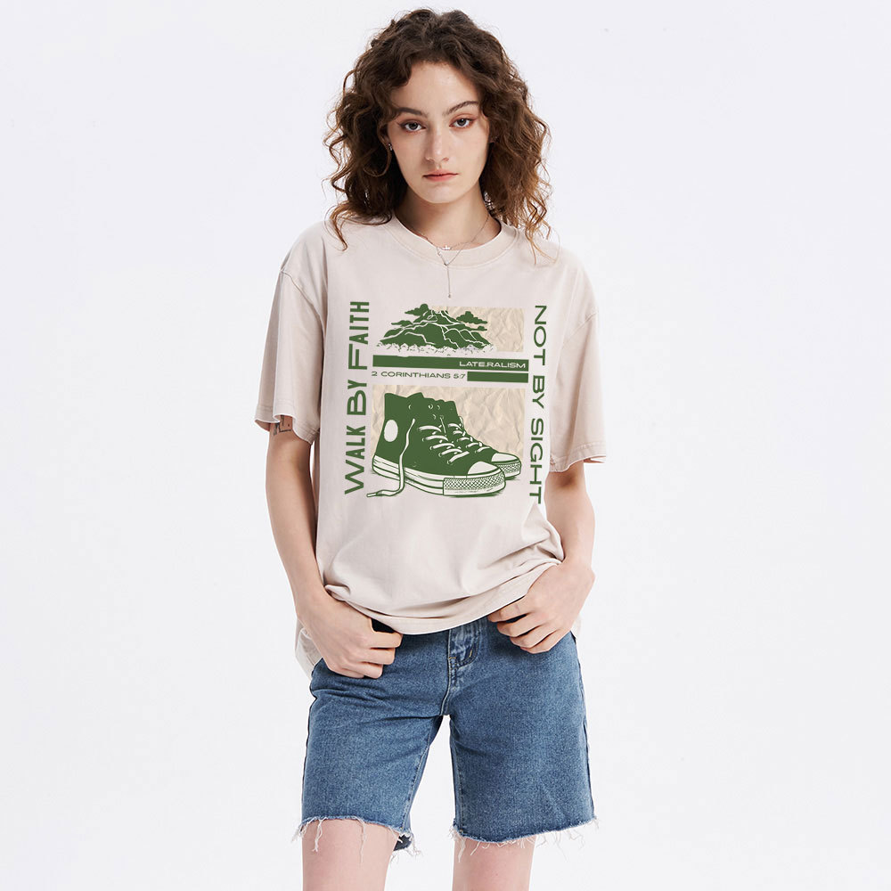 Walk By Faith Christian Washed T-Shirt