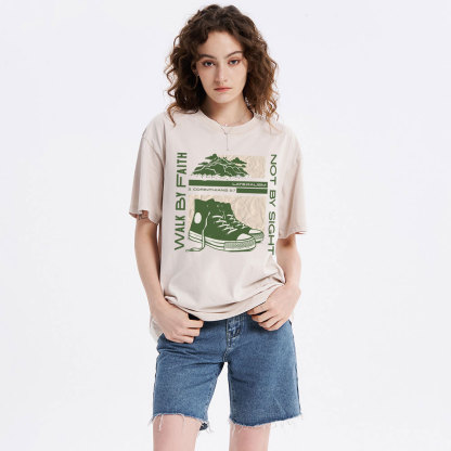 Walk By Faith Christian Washed T-Shirt