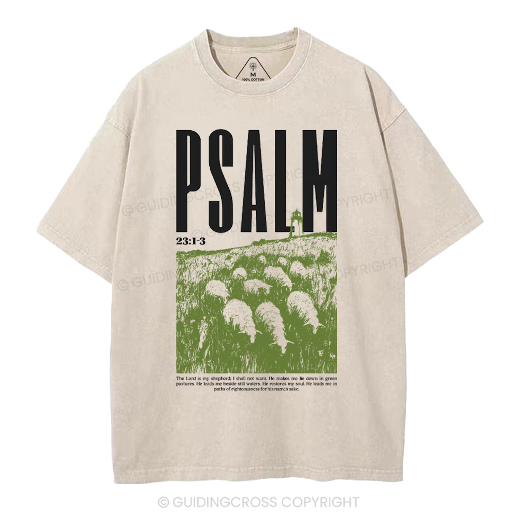The Lord Is My Shepherd Christian Washed T-Shirt