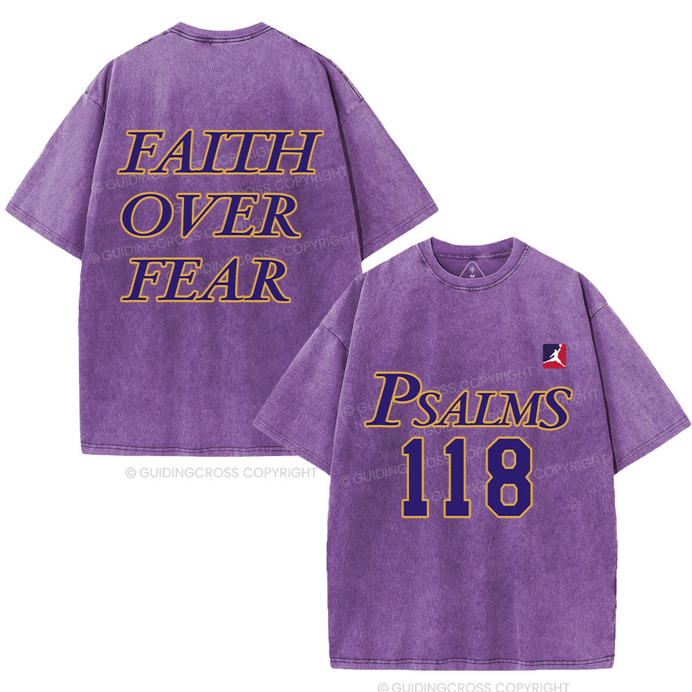 Faith Over Fear Christian Washed T-Shirt