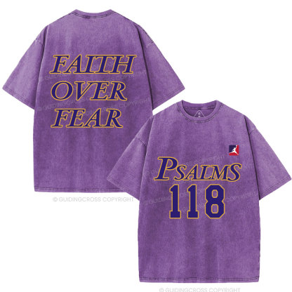 Faith Over Fear Christian Washed T-Shirt