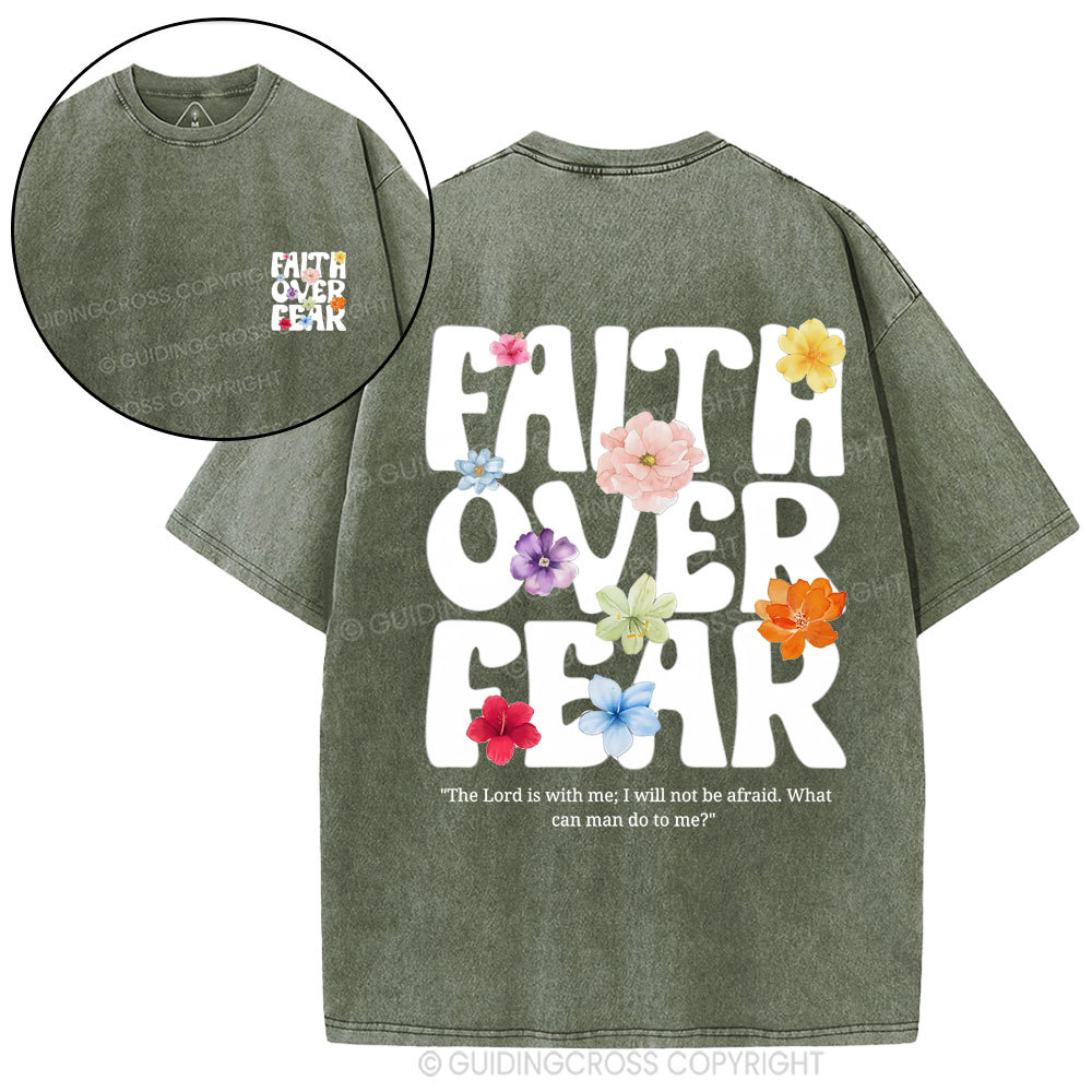 Faith Can Move Mountain Christian Washed T-Shirt