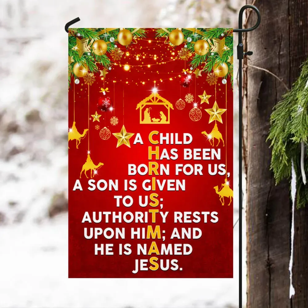 He Is Named Jesus Christmas Flag