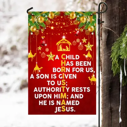 He Is Named Jesus Christmas Flag