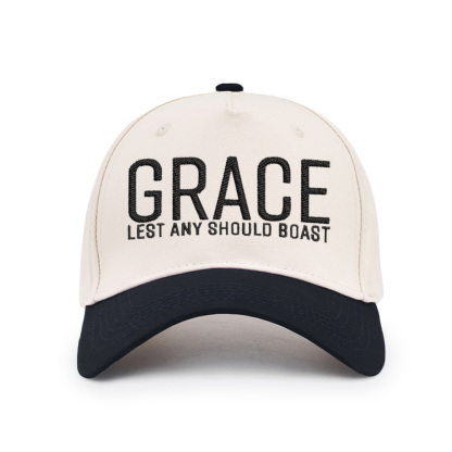 Grace Lest Any Should Boast Christian Color Block Hat