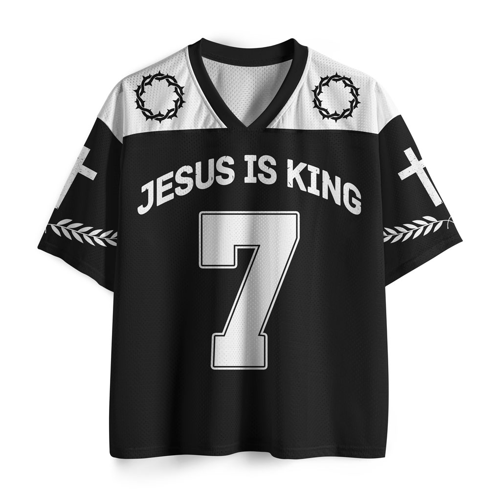 Jesus Is King Christian Black Mesh Jersey