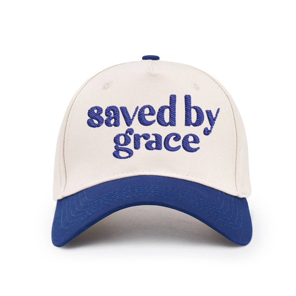 Saved By Grace Christian Color Block Hat