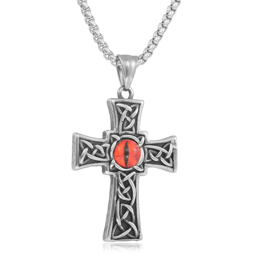 The Eye Is The Lamp Of The Body Cross Necklace