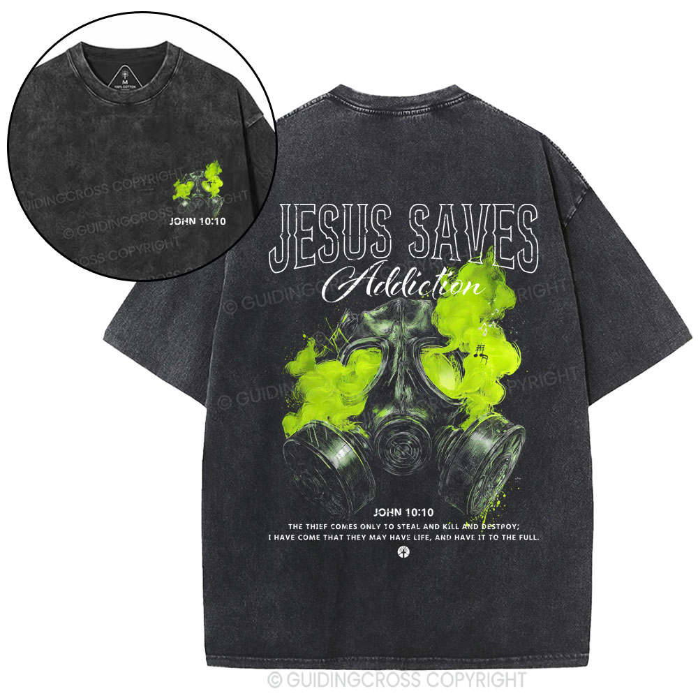 Jesus Saves Christian Washed T-Shirt