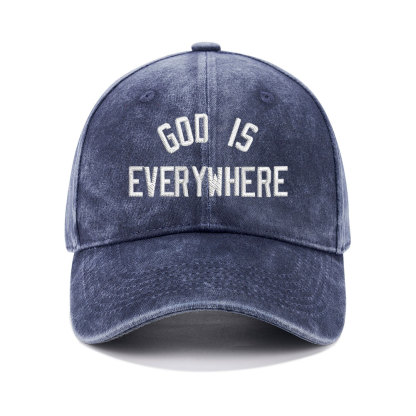 God is everywhere Christian Washed Hat