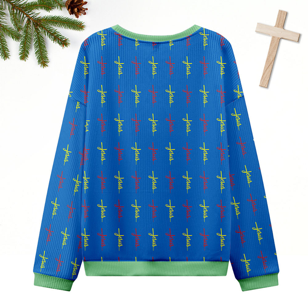 Birthday Jesus Ugly Sweater Design Christmas Christian Sweatshirt