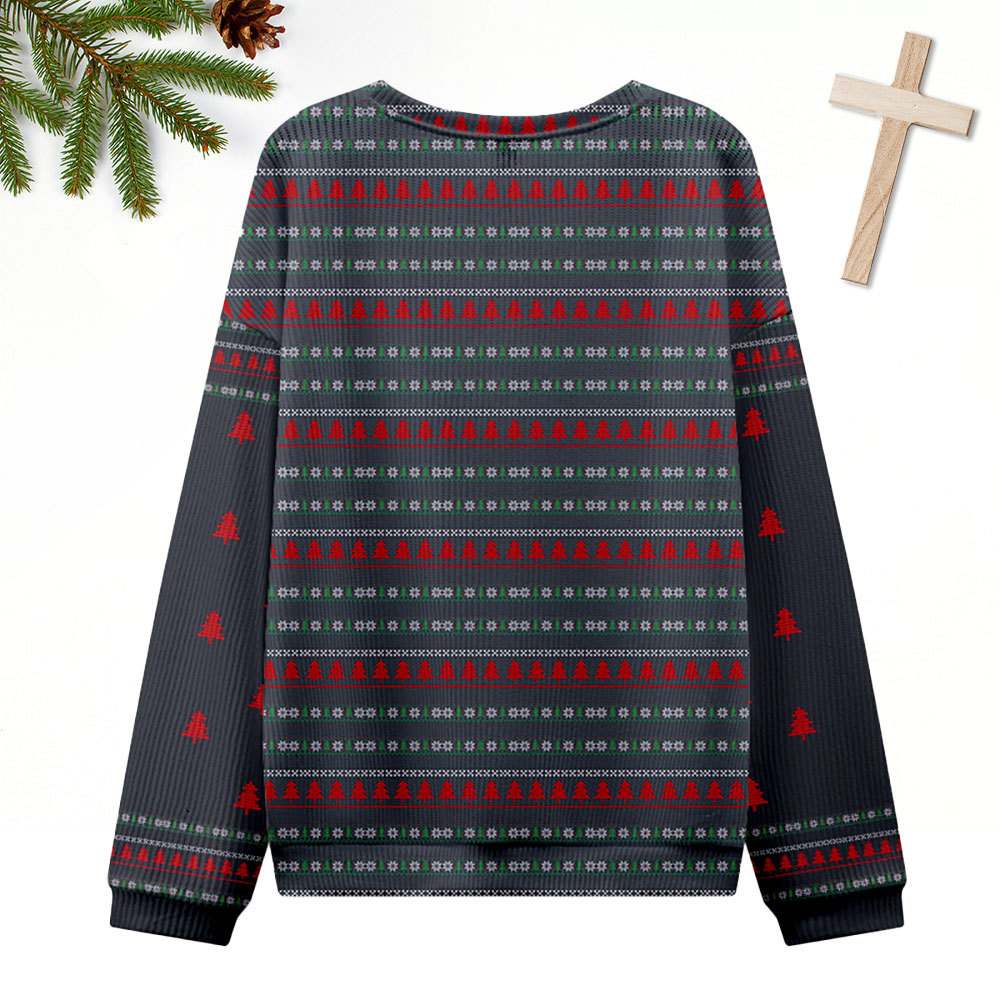 Glory To The Newborn King Ugly Sweater Design Christmas Christian Sweatshirt