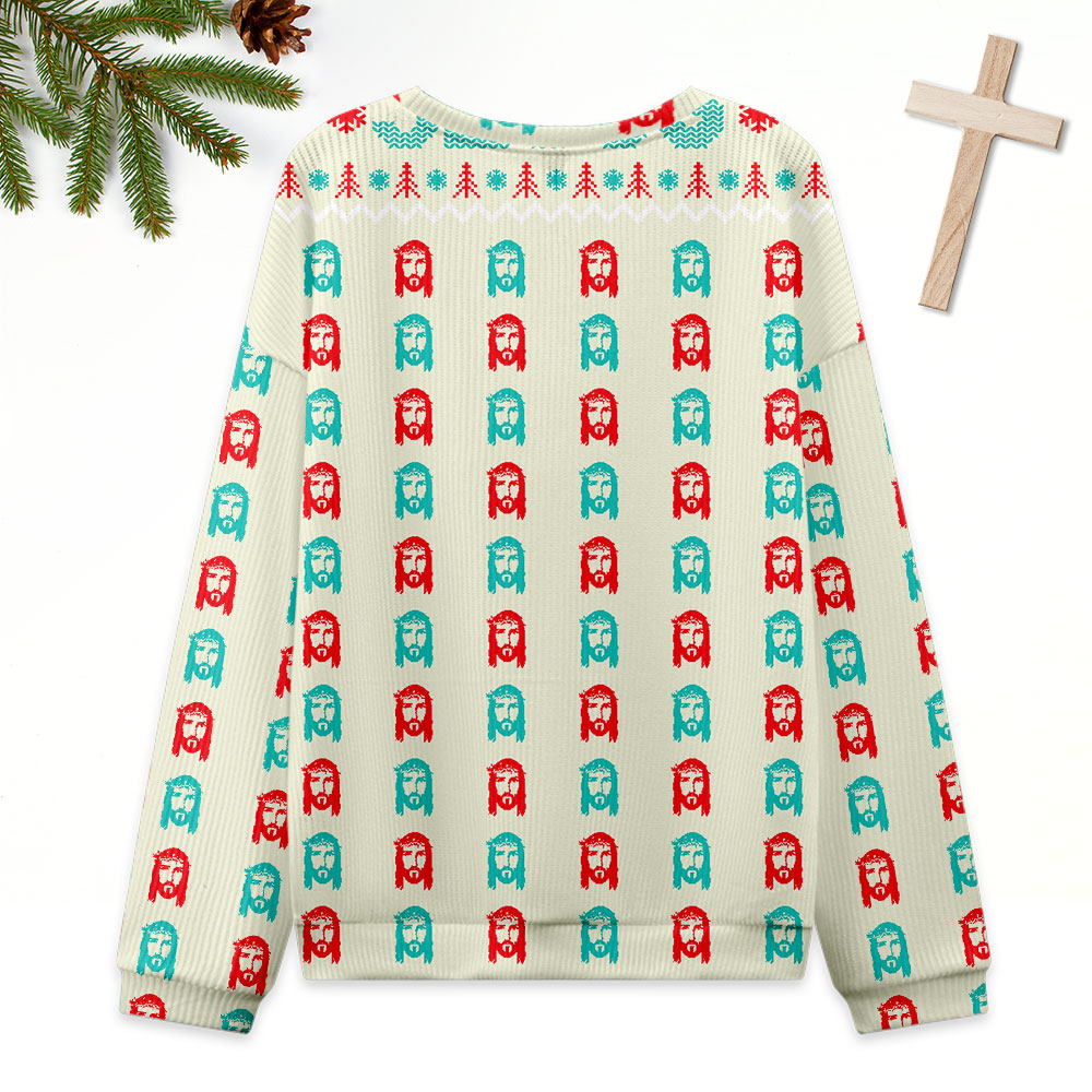 Happy Birthday Jesus Gift Ugly Sweater Design Christmas Christian Sweatshirt