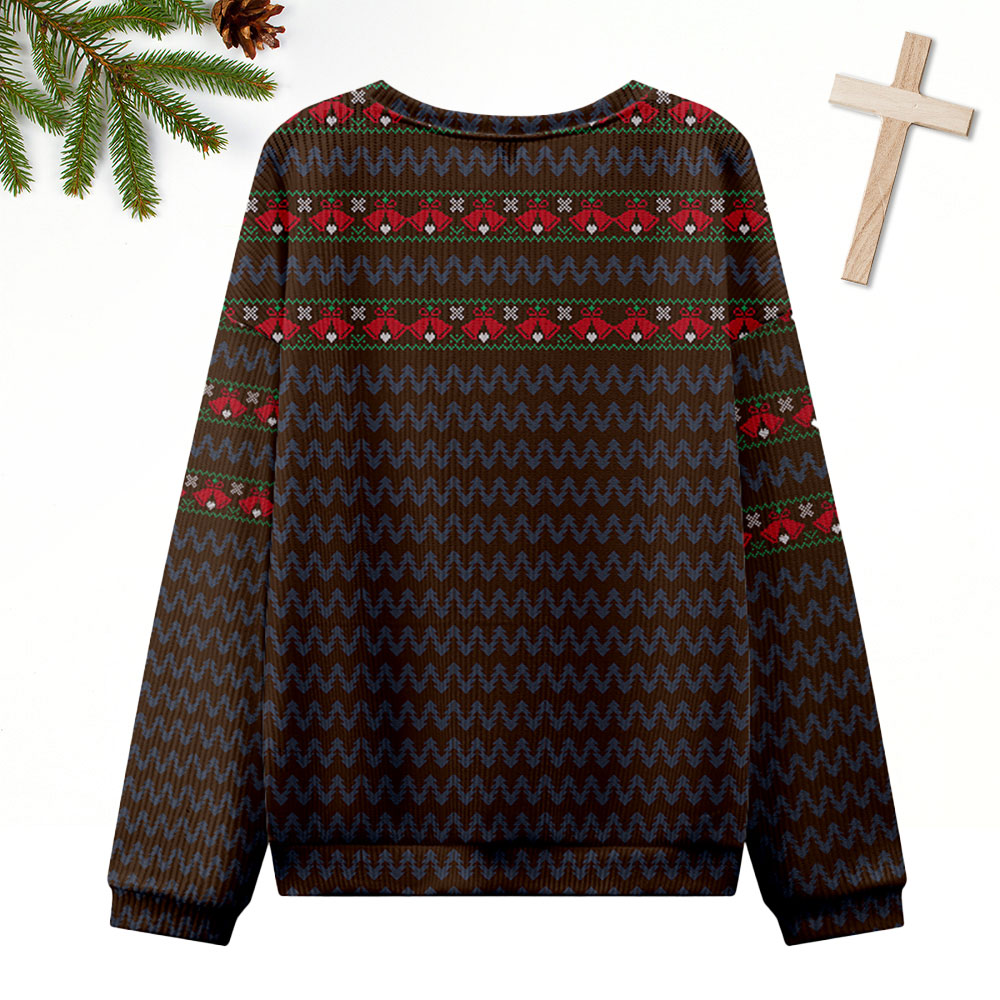 Holy Night Ugly Sweater Design Christmas Christian Sweatshirt