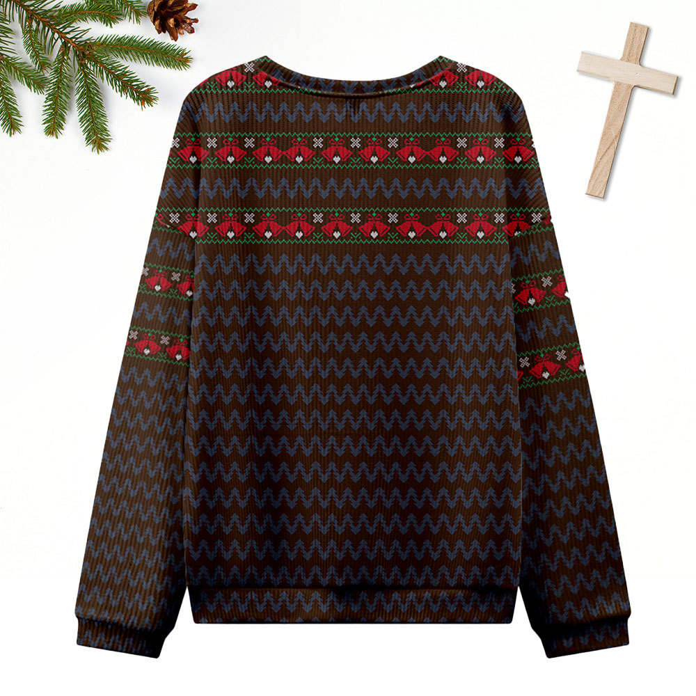 Holy Night Ugly Sweater Design Christmas Christian Sweatshirt