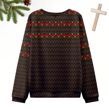 Holy Night Ugly Sweater Design Christmas Christian Sweatshirt