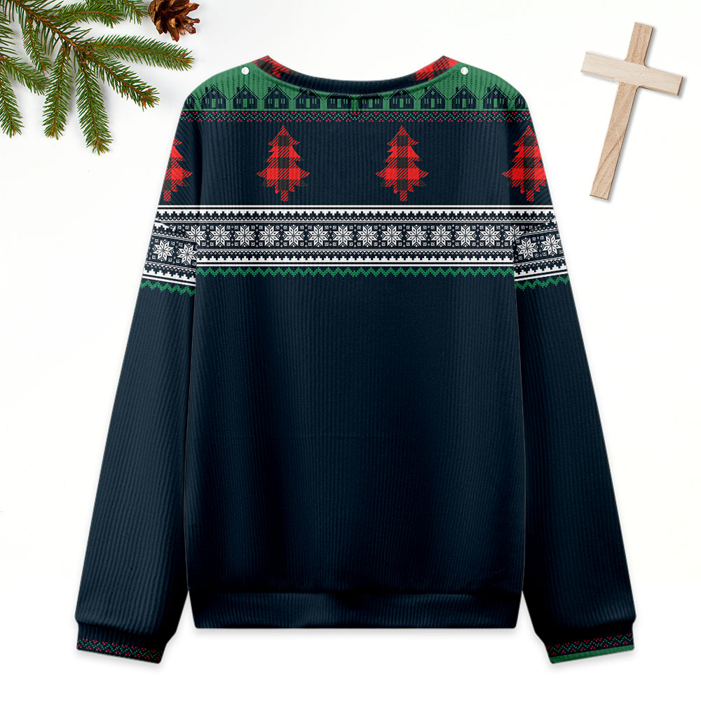 Jesus Is Rizzen Ugly Sweater Design Christmas Christian Sweatshirt