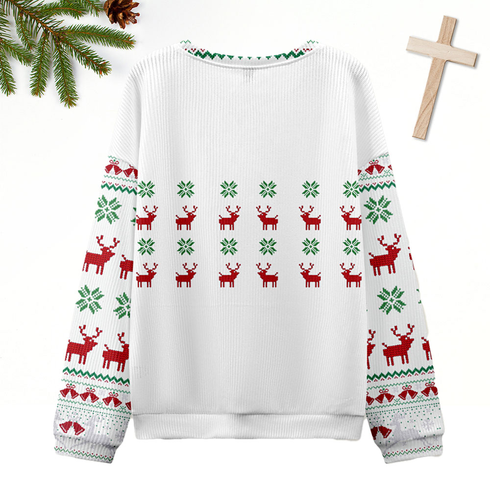 Jesus Is The Reason Ugly Sweater Design Christmas Christian Sweatshirt