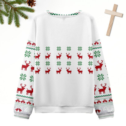 Jesus Is The Reason Ugly Sweater Design Christmas Christian Sweatshirt