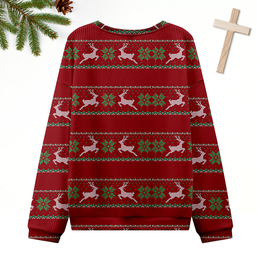 Jesus Selfie Ugly Sweater Design Christmas Christian Sweatshirt