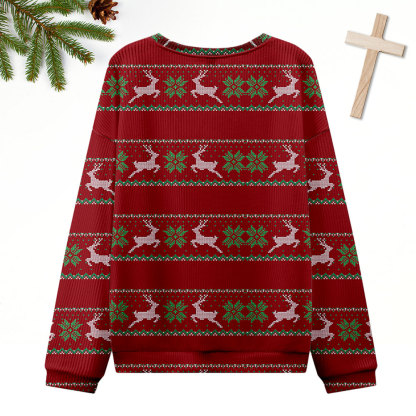 Jesus Selfie Ugly Sweater Design Christmas Christian Sweatshirt
